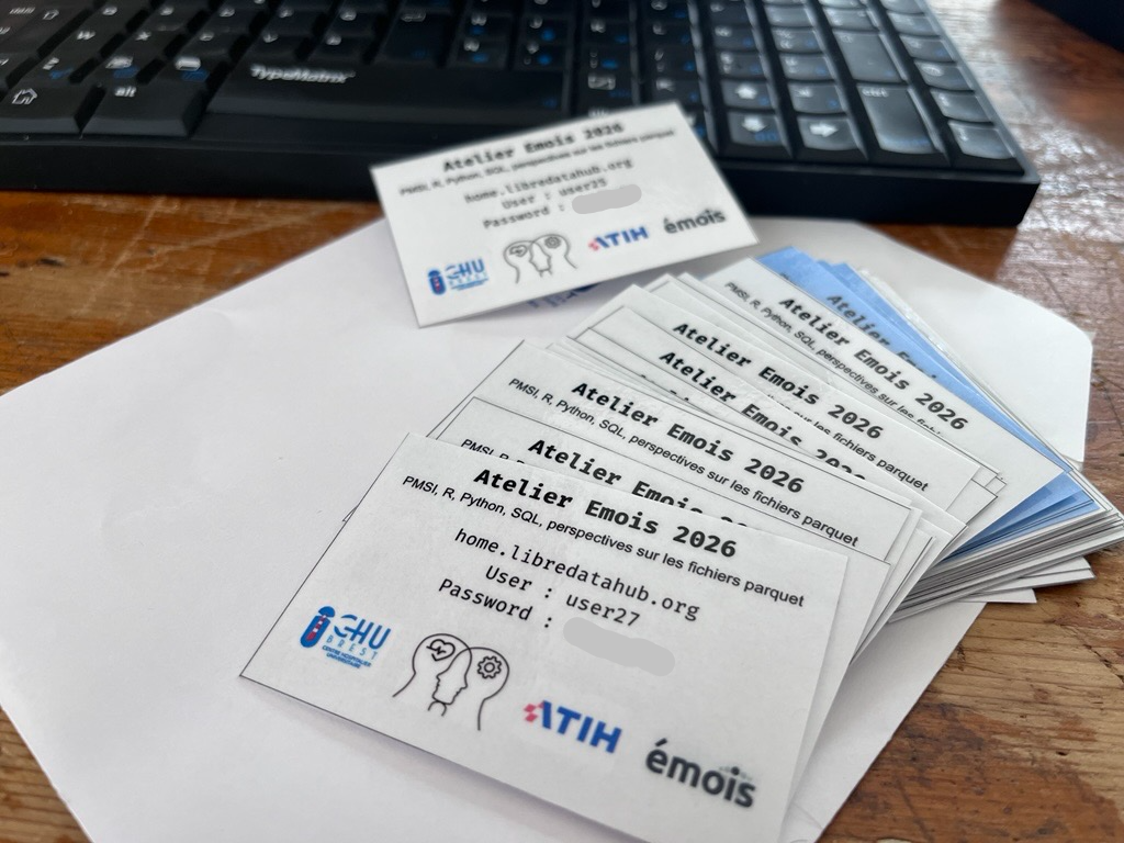 petites cartes plastifiées de connexion à libredatahub